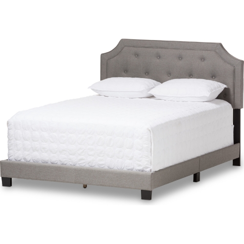 Willis Queen Bed in Light Gray Fabric